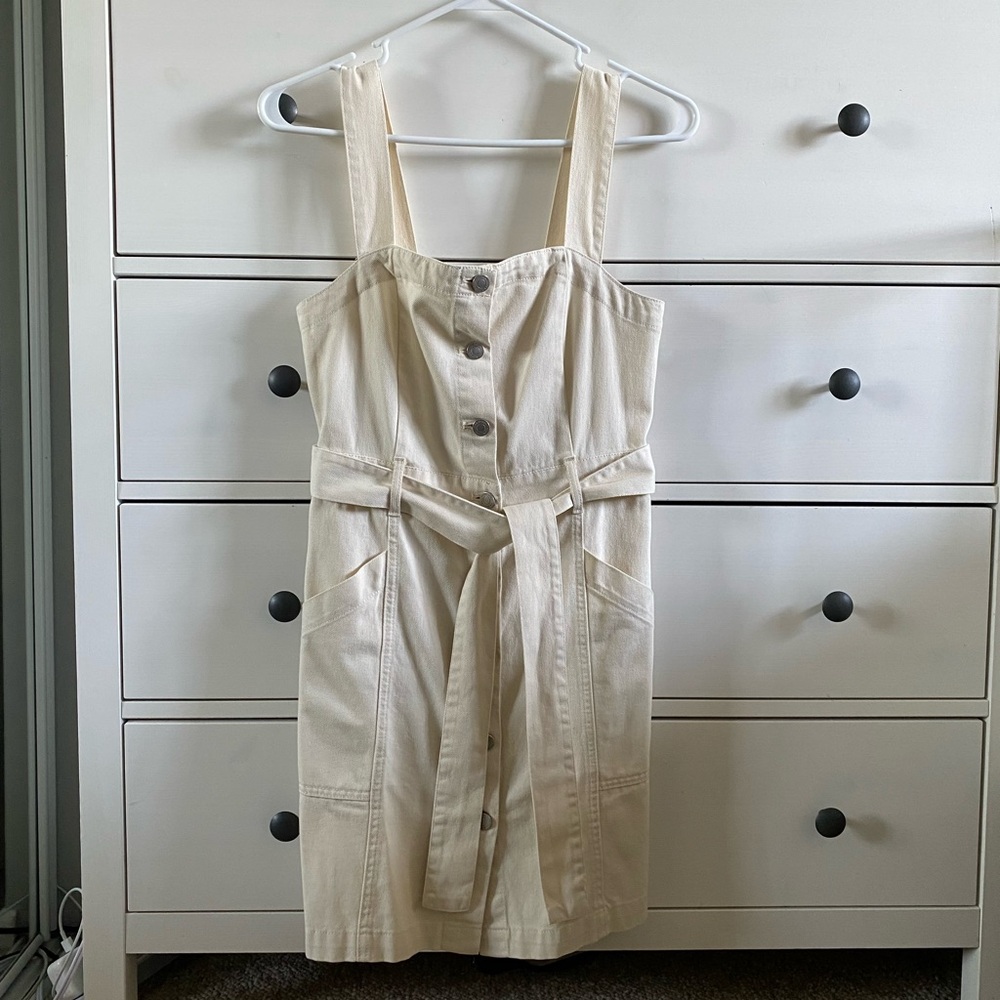 Habitual women’s cream dress with buttons and tie
